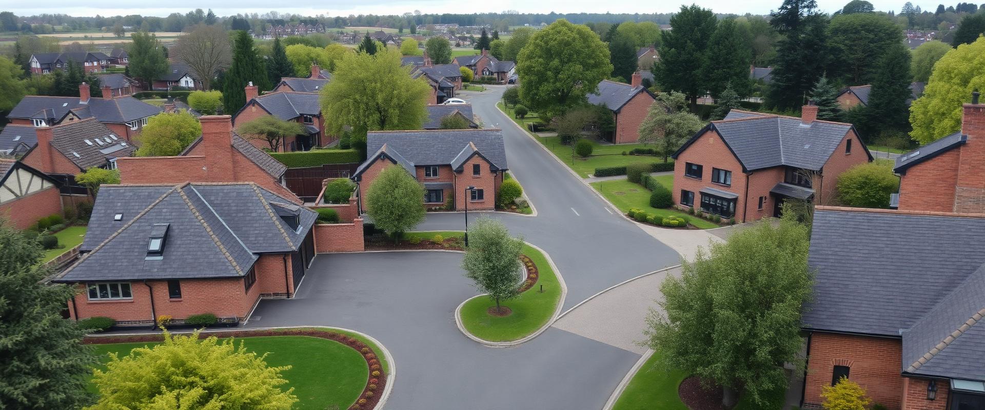 Large detached houses with slate roofs in Wilmslow Cheshire served by Keystone Roofing